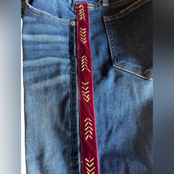 MISS ME Velvet Side Stripe Ankle Skinny Denim Jeans Sz 28 Stretch MSRP $99 Beads - Picture 8 of 14